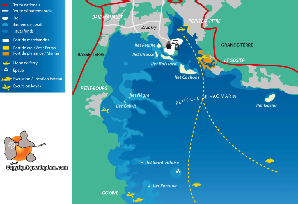 Carte PETIT-CUL-de-SAC Marin - Guadeloupe