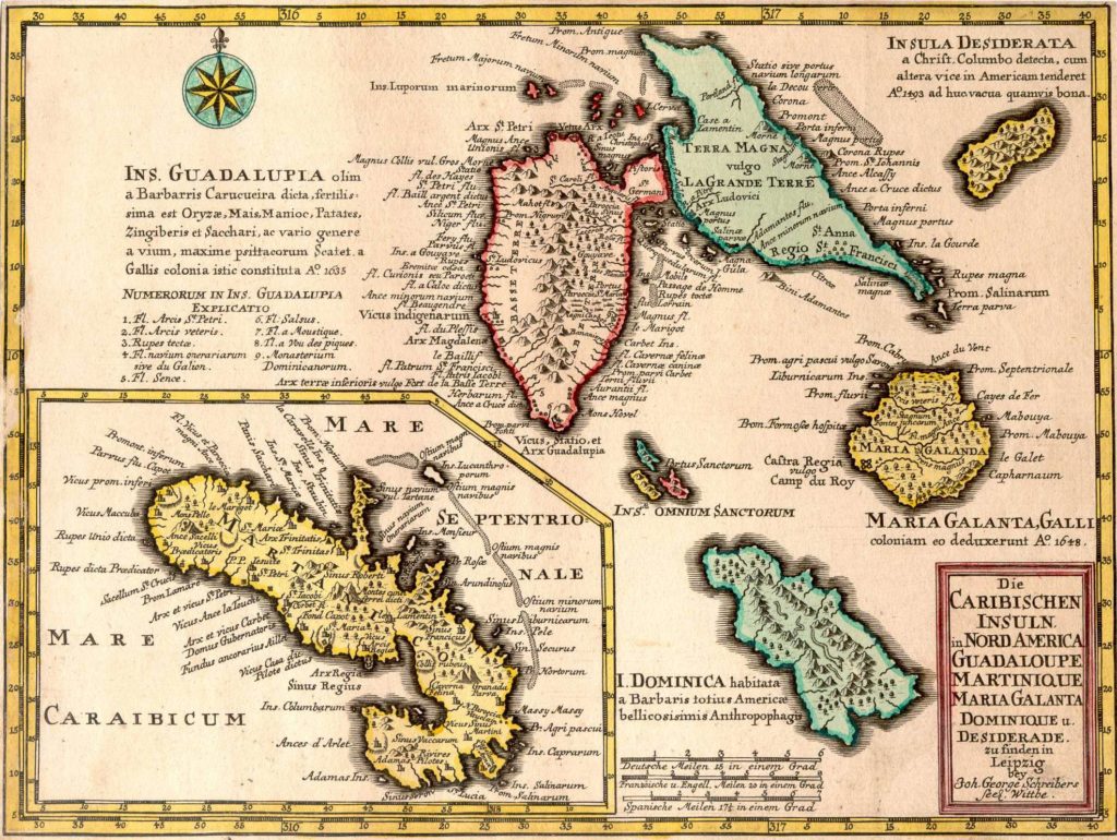 Carte Guadeloupe 1635