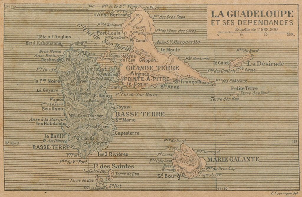 Carte Guadeloupe 1902