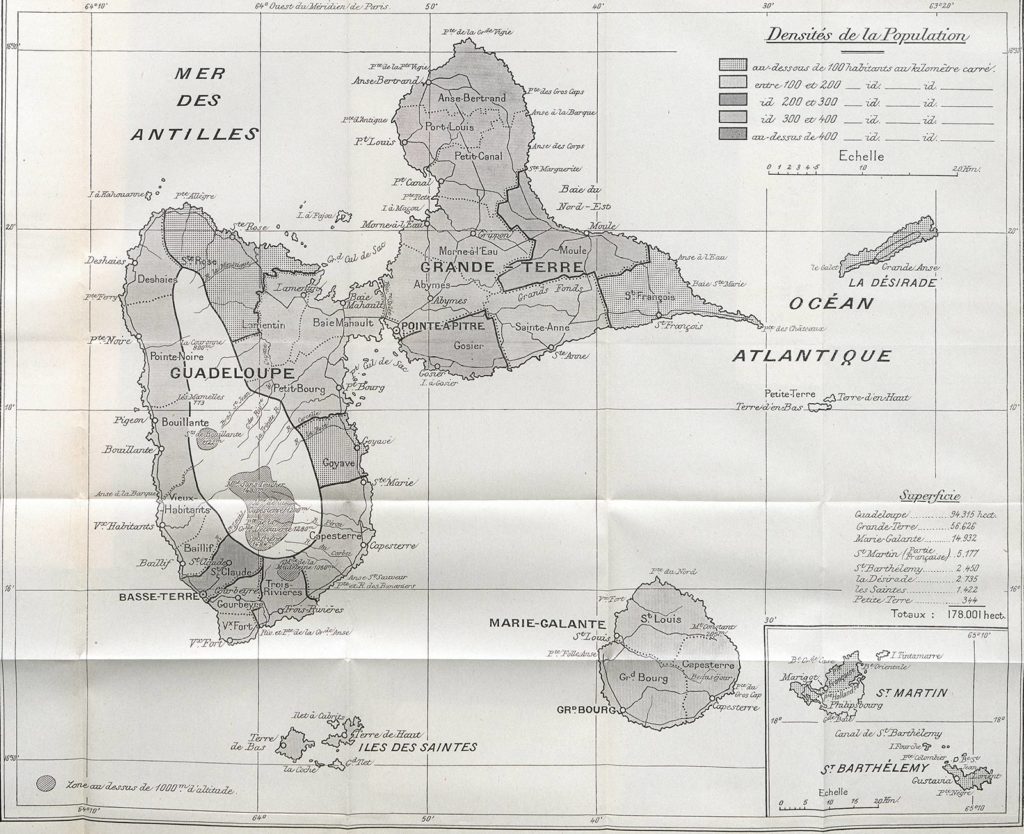 Carte Guadeloupe du XIXe siècle