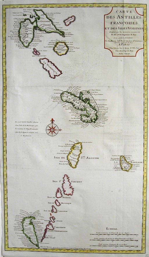 Carte Antilles 1707