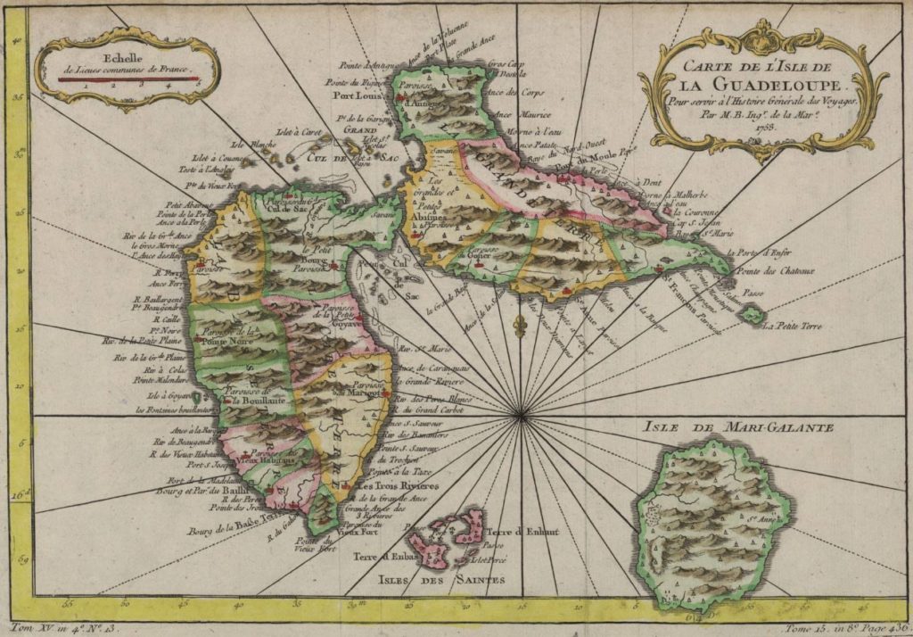 Carte Guadeloupe 1759