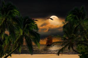 Illustration d'île aux pirates