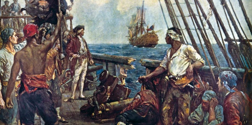 Tableau de pirates en mer
